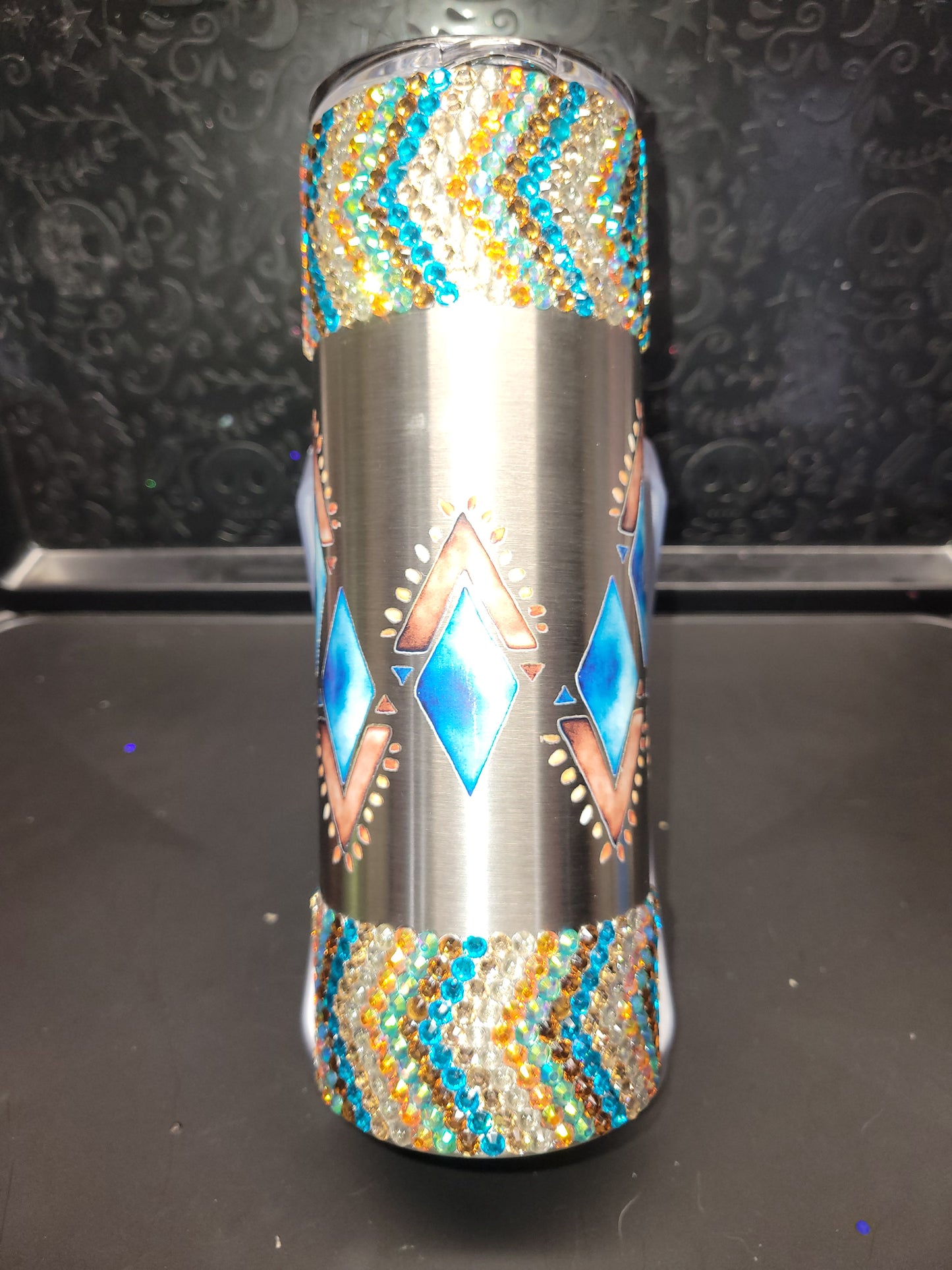 Boho cow skull 20oz tumbler