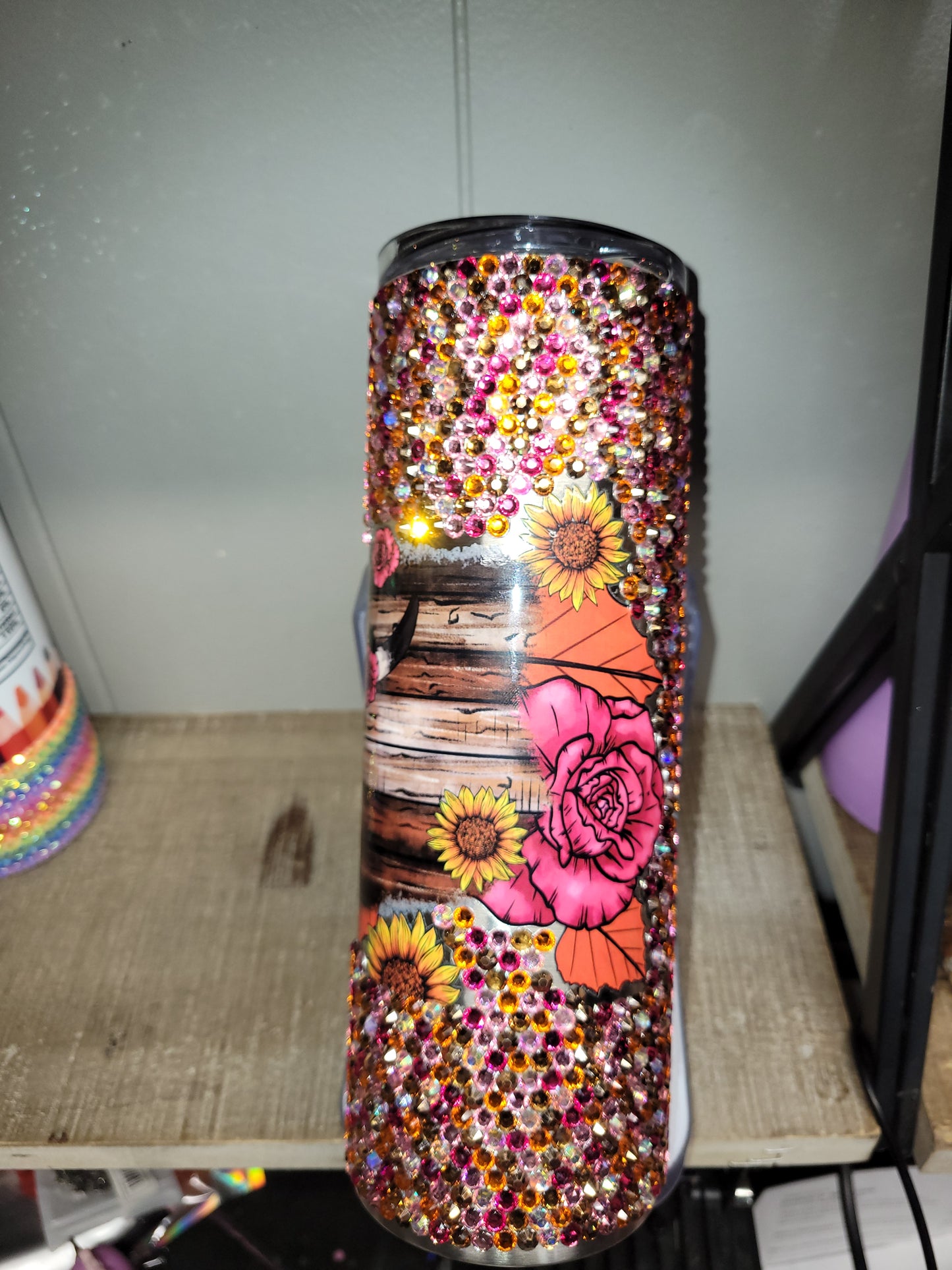 Desert Rose cow skull 20oz tumbler
