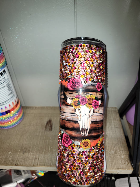 Desert Rose cow skull 20oz tumbler