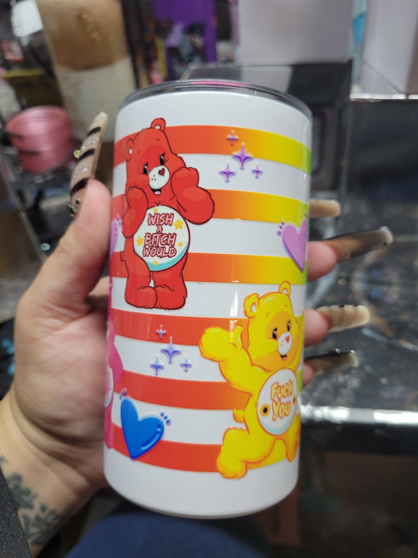 Rainbow swear bear 14oz Tumbler