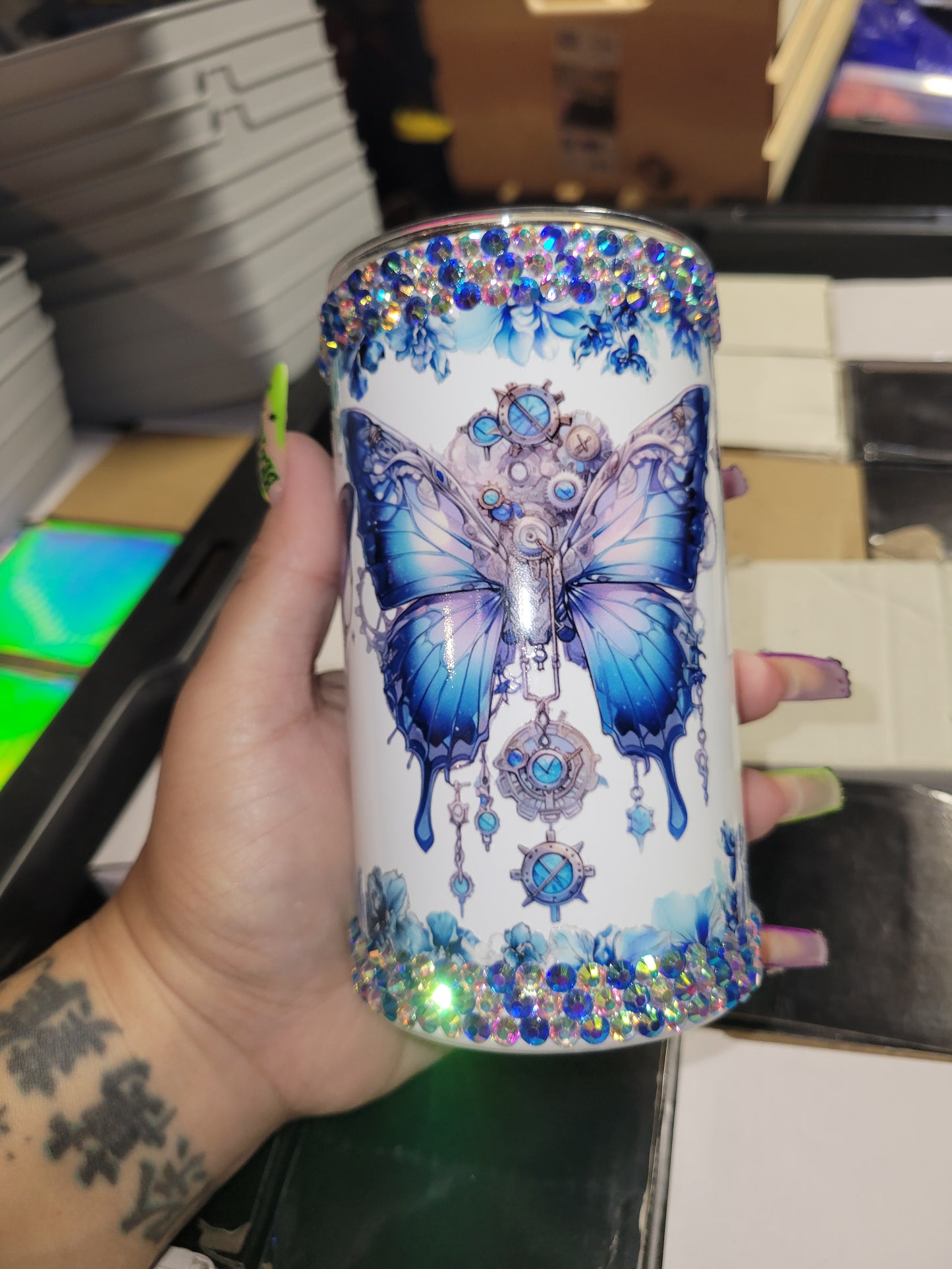 Blue butterfly 14oz Tumbler