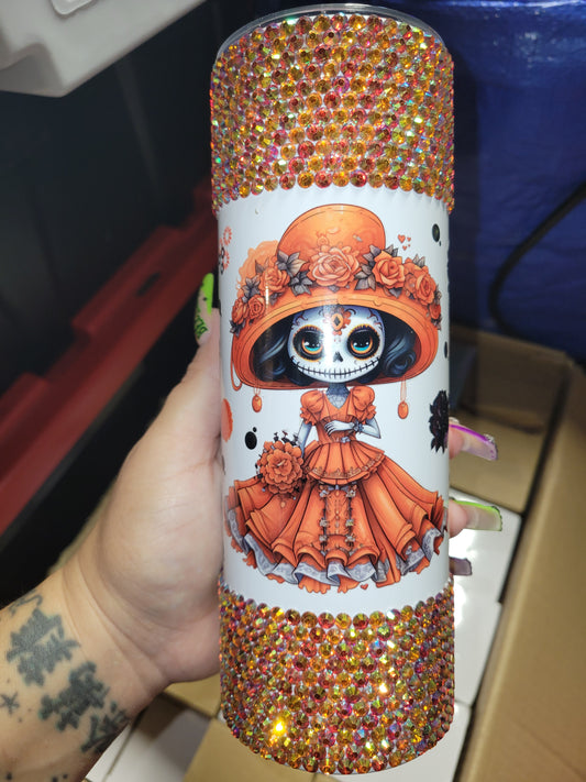 Orange Dia De Los Muertos 20oz Tumbler