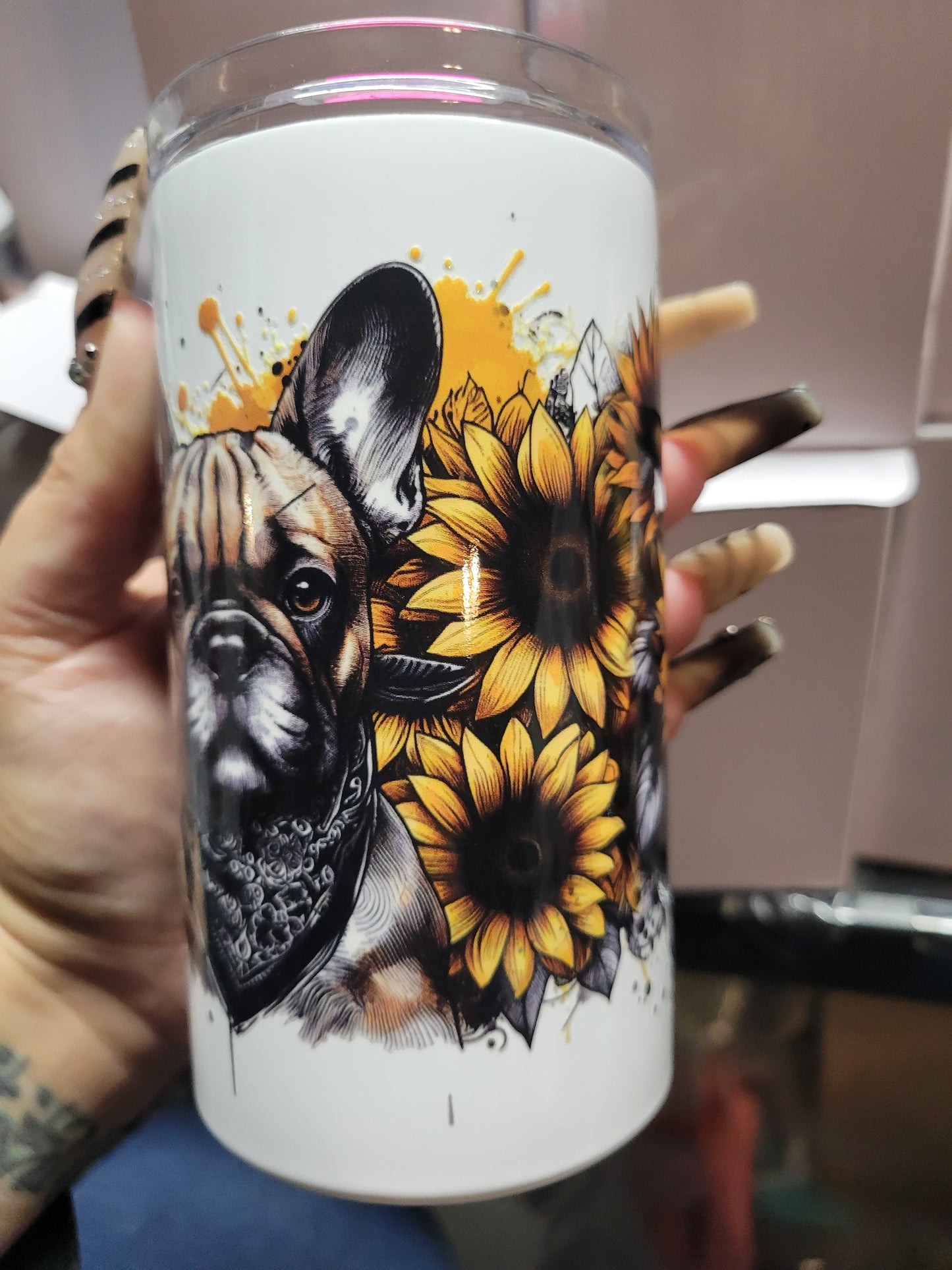 Frenchie mama 14oz Tumbler