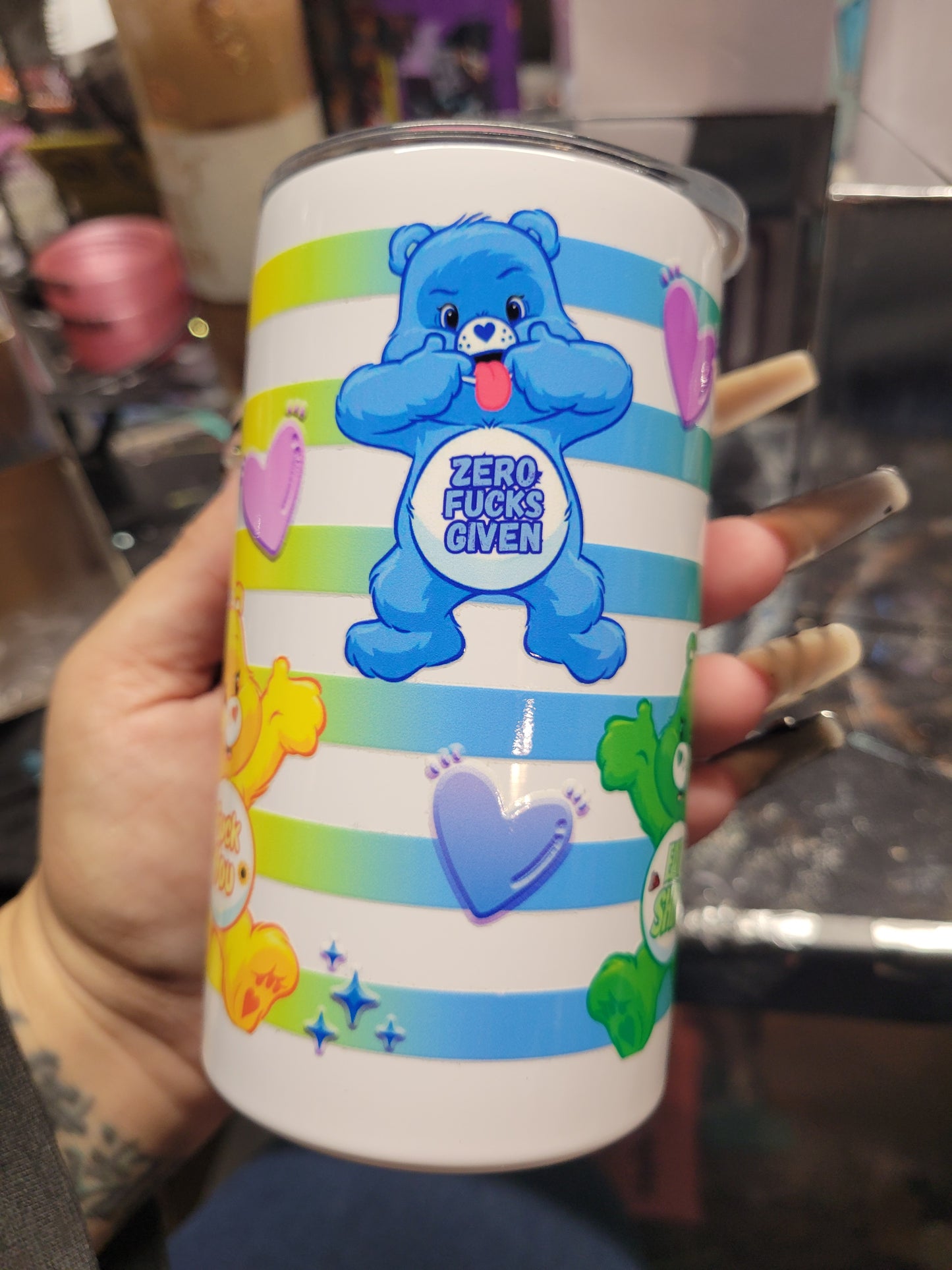 Rainbow swear bear 14oz Tumbler