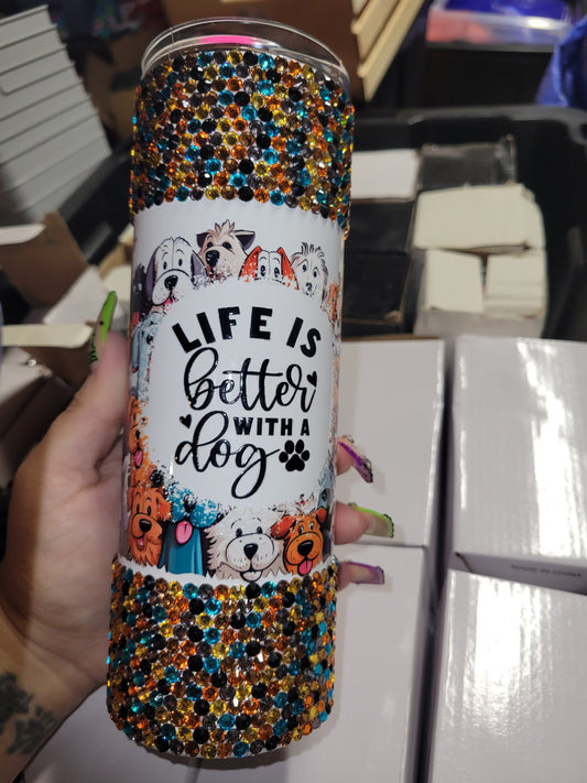 Life is better with dogs 20oz Tumbler