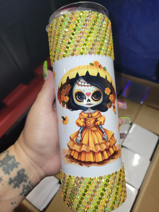 Yellow Dia De Los Muertos 20oz Tumbler