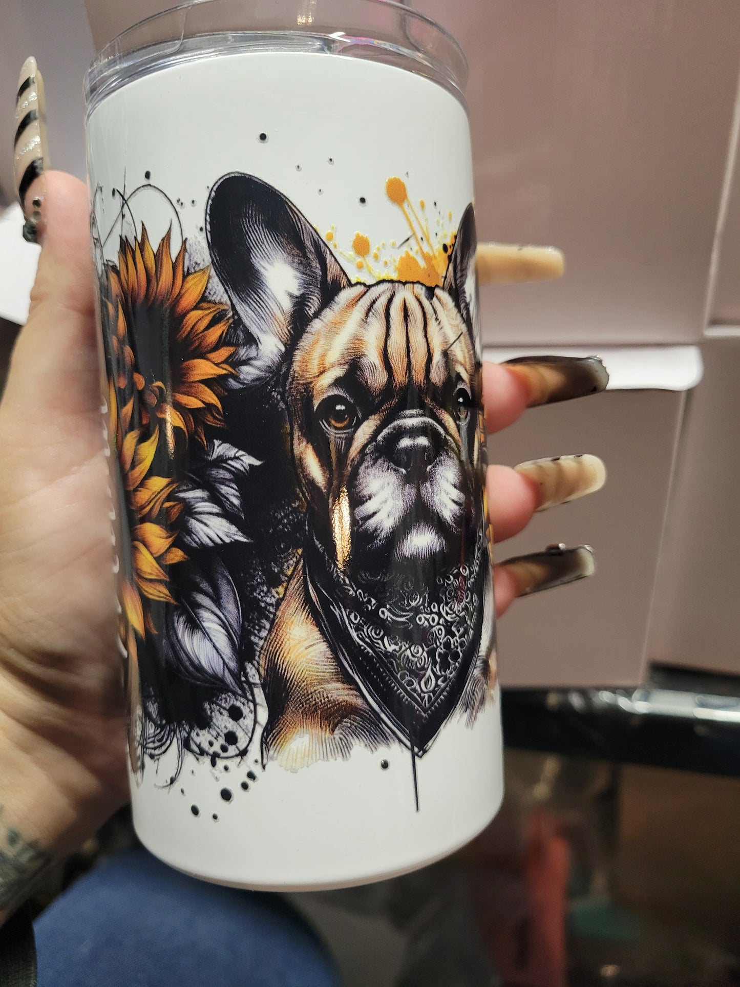 Frenchie mama 14oz Tumbler